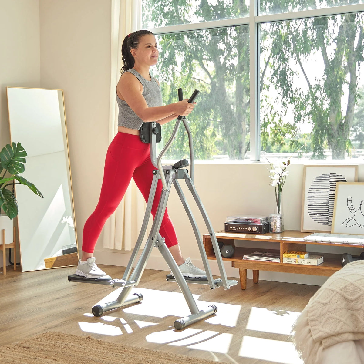 Sunny Health & Fitness SF-E902 Air Walk Trainer Glider w/ LCD Monitor