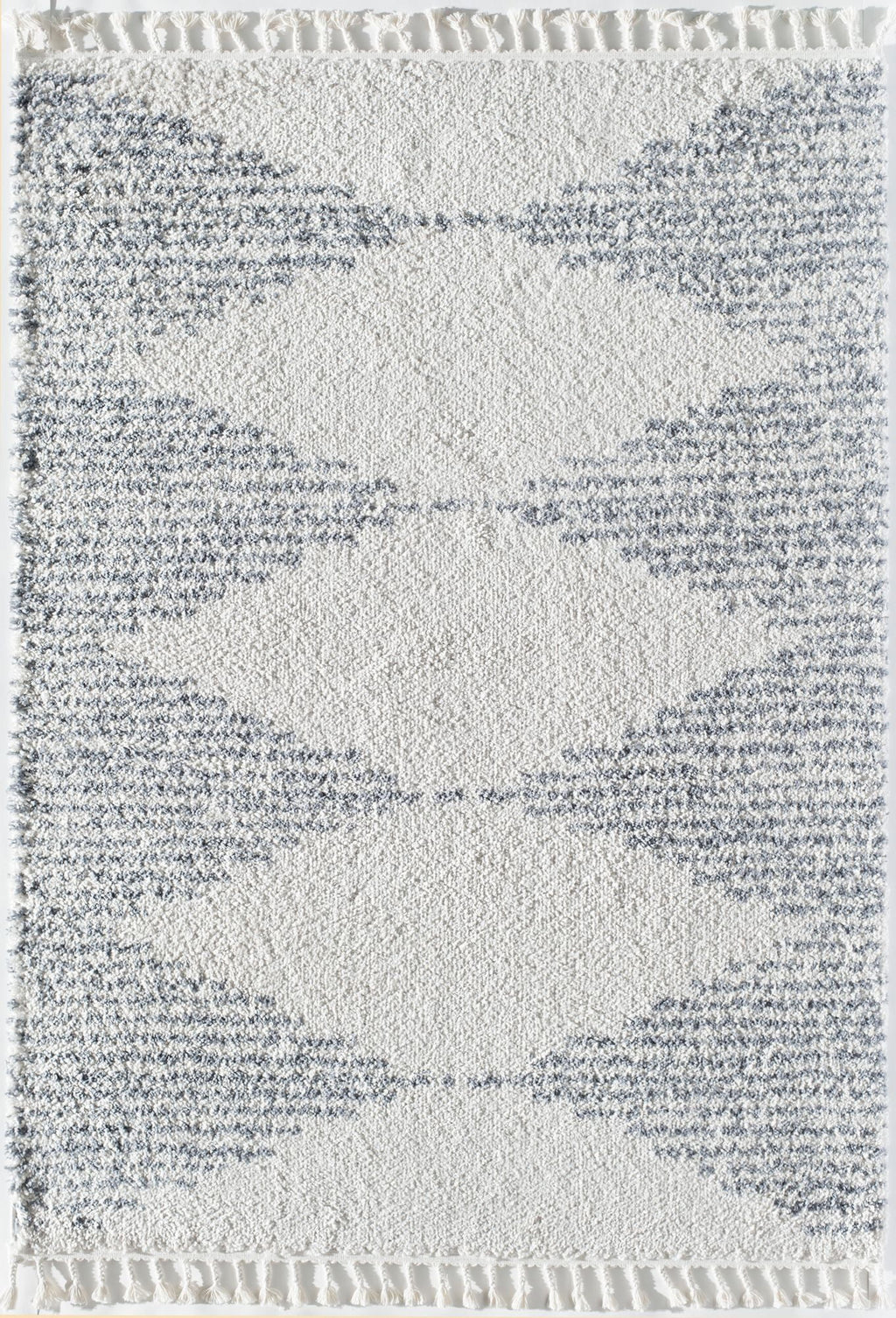 Rugs America Moon Collection MS30A Moroccan Tribal Heath White Area Rug, 8'0"x10'0"
