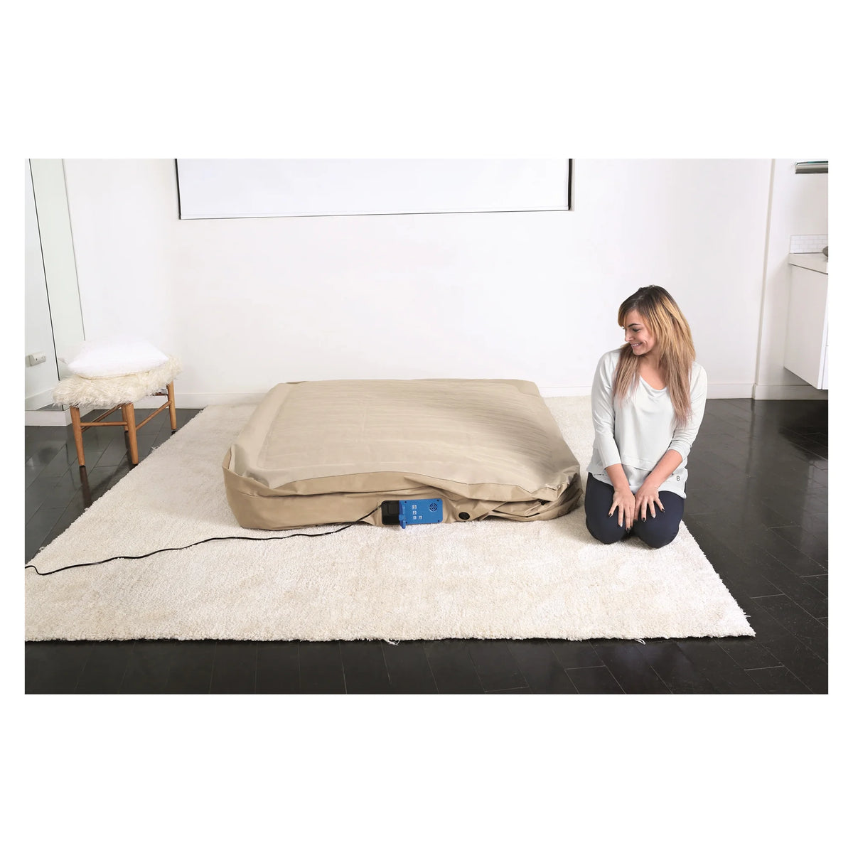 Bestway - AlwayzAire Comfort Choice Fortech 10 Inch Airbed with Built-in Ac Pump, Queen
