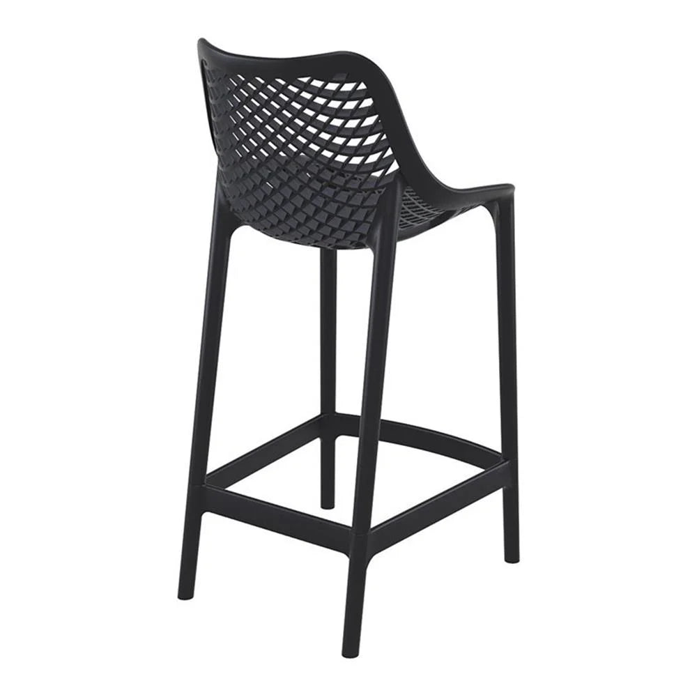 Home Square Polypropylene Patio Bar Stool in Taupe - Set of 2