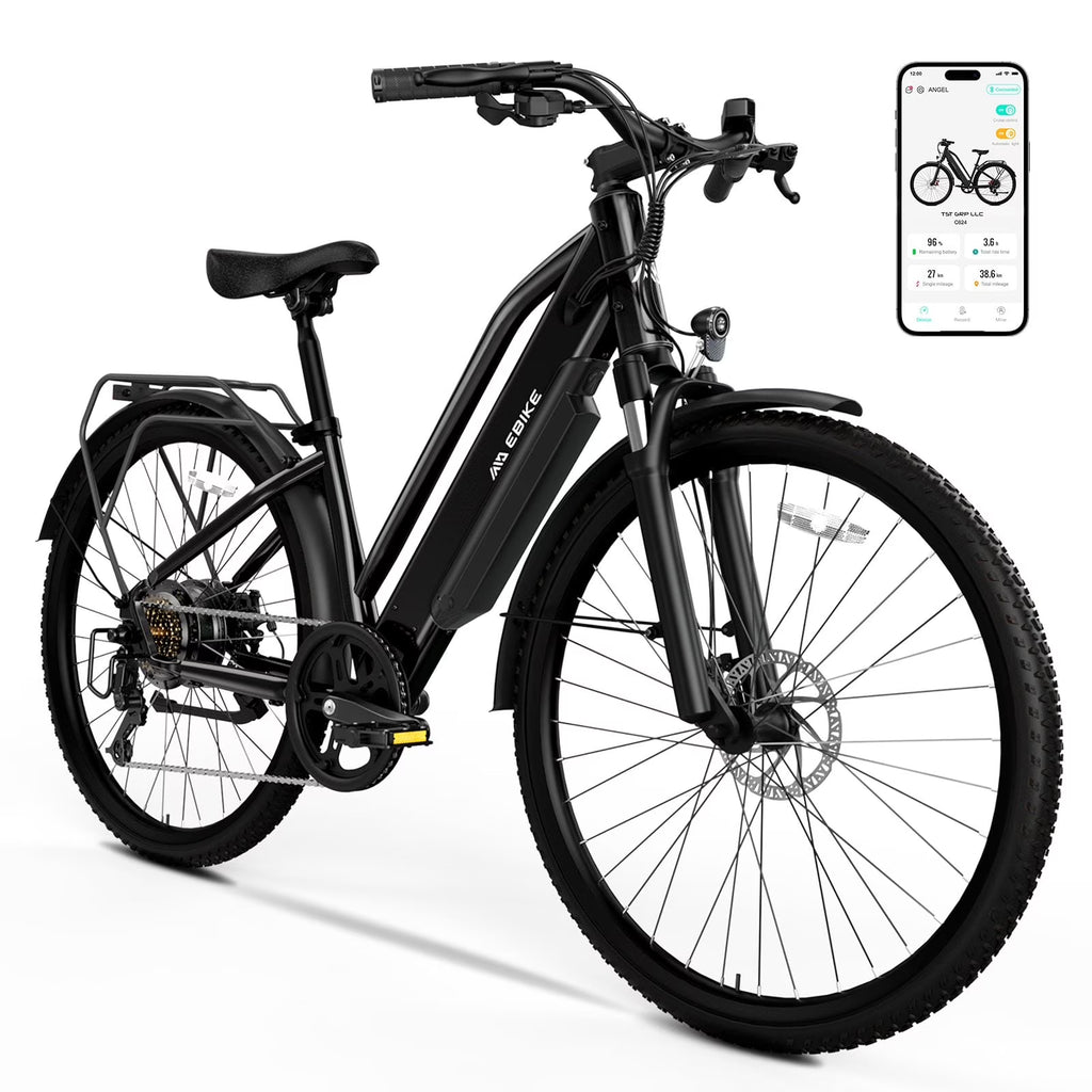 TST Electric Bike for Adults 26", Peak 750W Electric Bicycles with Fenders and Rear Rack, 60miles Long Range, E-Mountain Bike, 7-Speed, 10.4AH Battery, UL2849, APP Control
