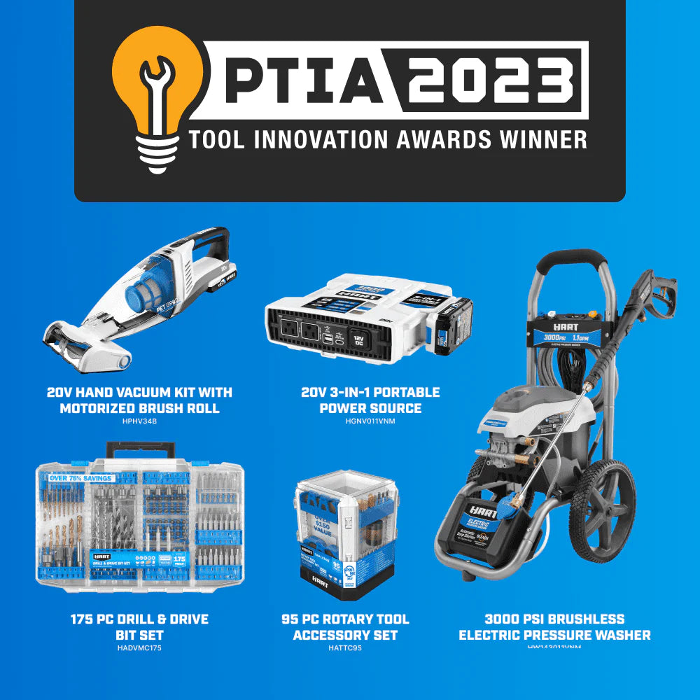 HART 3000PSI 1.1 GPM Cold Water Electric Pressure Washer, Brushless Motor