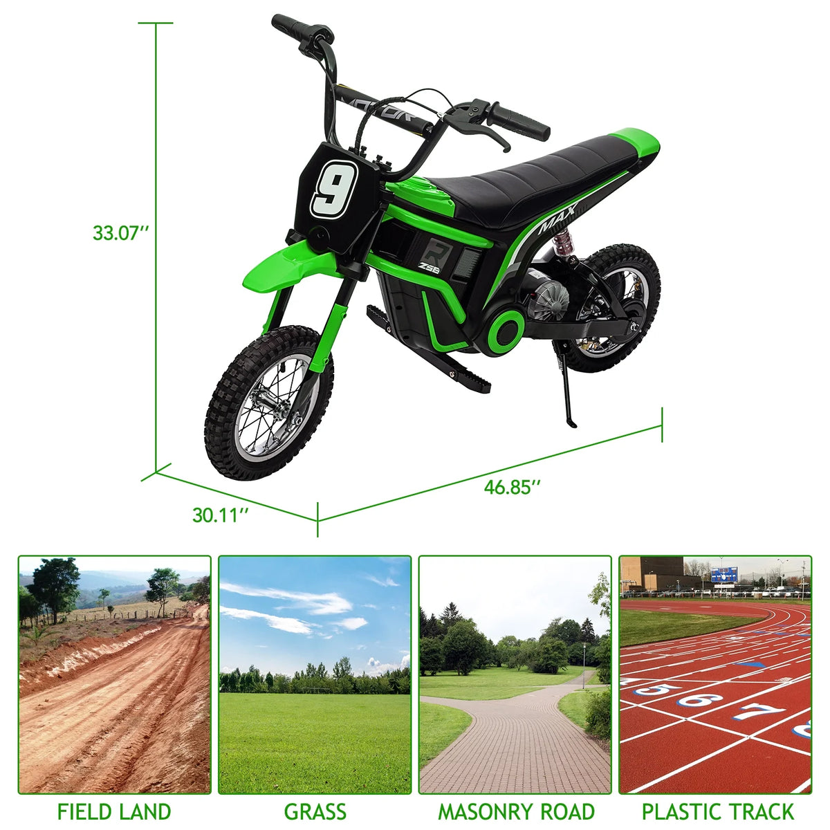 Kids Electric Dirt Bike,Electric-Powered Bike,2 Speed Settings,14.29 MPH Max,All-Terrain Electric Motorcycle for Ages 6-12,High-Speed Electric Dirt Bike for Kids,24V 350W