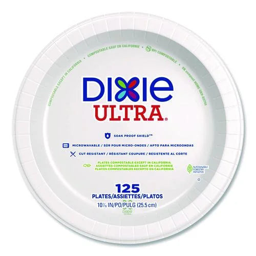 Heavy-Weight Paper Plates, 10" dia, White, 125/Pack, 4 Packs/Carton | Bundle of 2