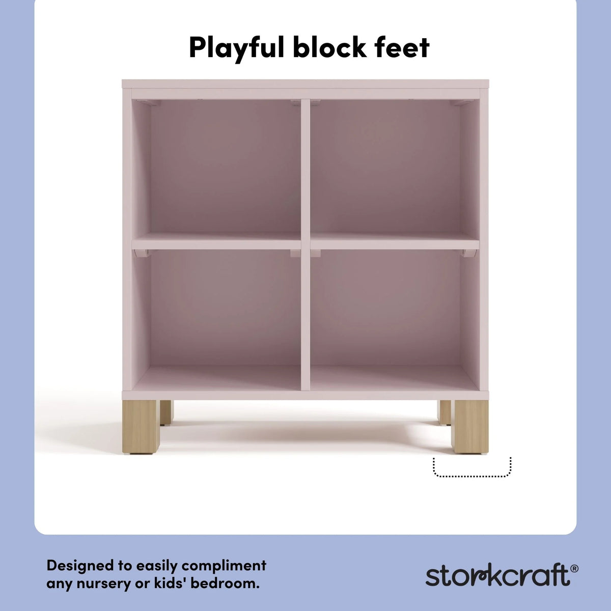 Storkcraft California Cube Organizer Children's Bookcase, Blush with Driftwood