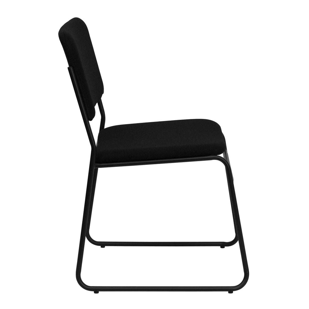 Flash Furniture Hercules Series Adult High-Density Vinyl Sled Base Stack Chairs, Set of 5, Black