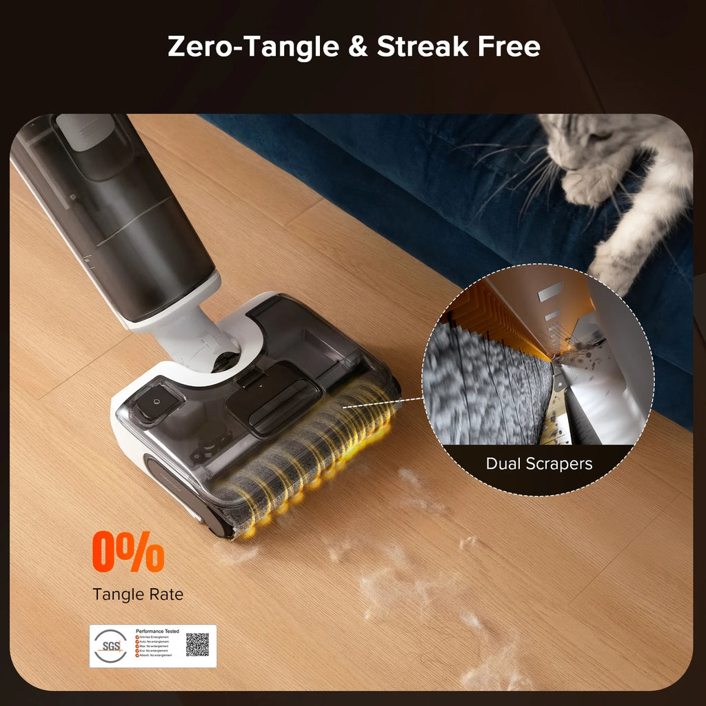 Roborock F25 GT Vacuum Mop All in One, Wet Dry Vacuum Cleaner Cordless, 20000Pa Floor Cleaner Machine for Tile Hardwood Wood Vinyl Floor, Edge to Edge Self Cleaning Electric Mop with 180�� Lie-Flat