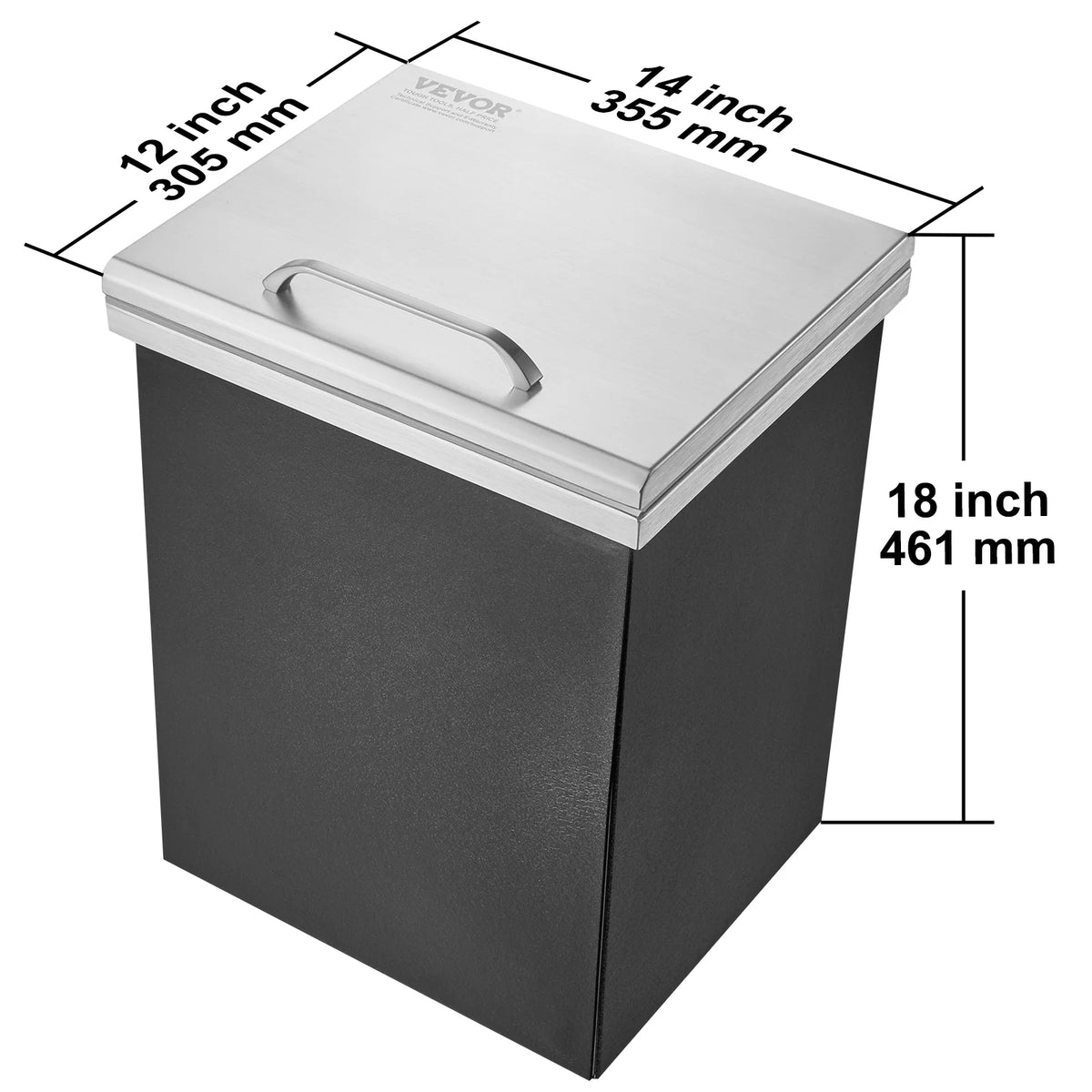 KFFKFF 14"x12"x18" Drop in Ice Chest Ice Cooler Ice Bin Stainless Steel w/Cover