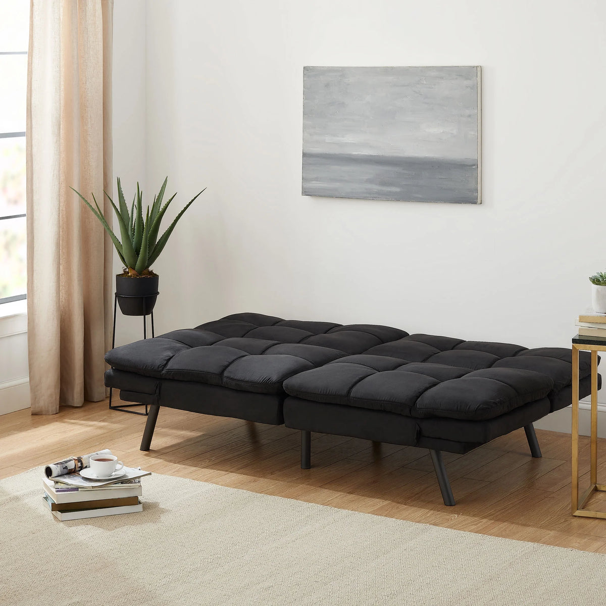 Mainstays Memory Foam Futon with 72",Black