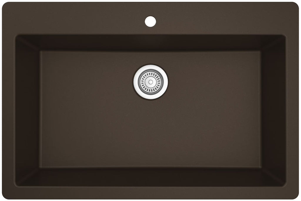 Karran Usa Qt-812 Quartz Qt 33" Drop In Single Basin Quartz Composite Kitchen Sink - White