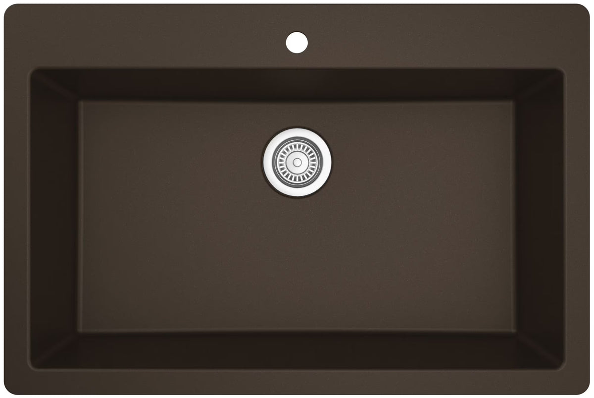 Karran Usa Qt-812 Quartz Qt 33" Drop In Single Basin Quartz Composite Kitchen Sink - White