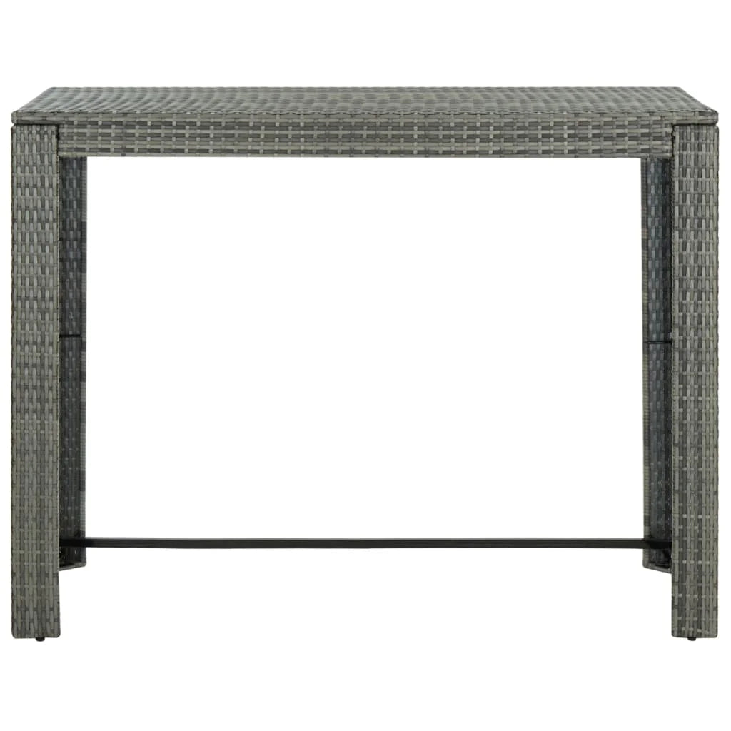 vidaXL Patio Bar Set Outdoor Bistro Set Bar Stool Bistro Table Poly Rattan