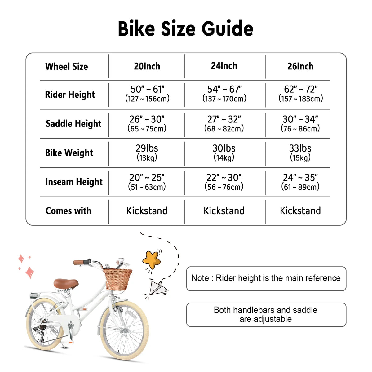 Glerc Missy 24" Girls Cruiser Bike 6-Speed Women's Hybird Bicycle for Ages 7-11 Years, Mint Green