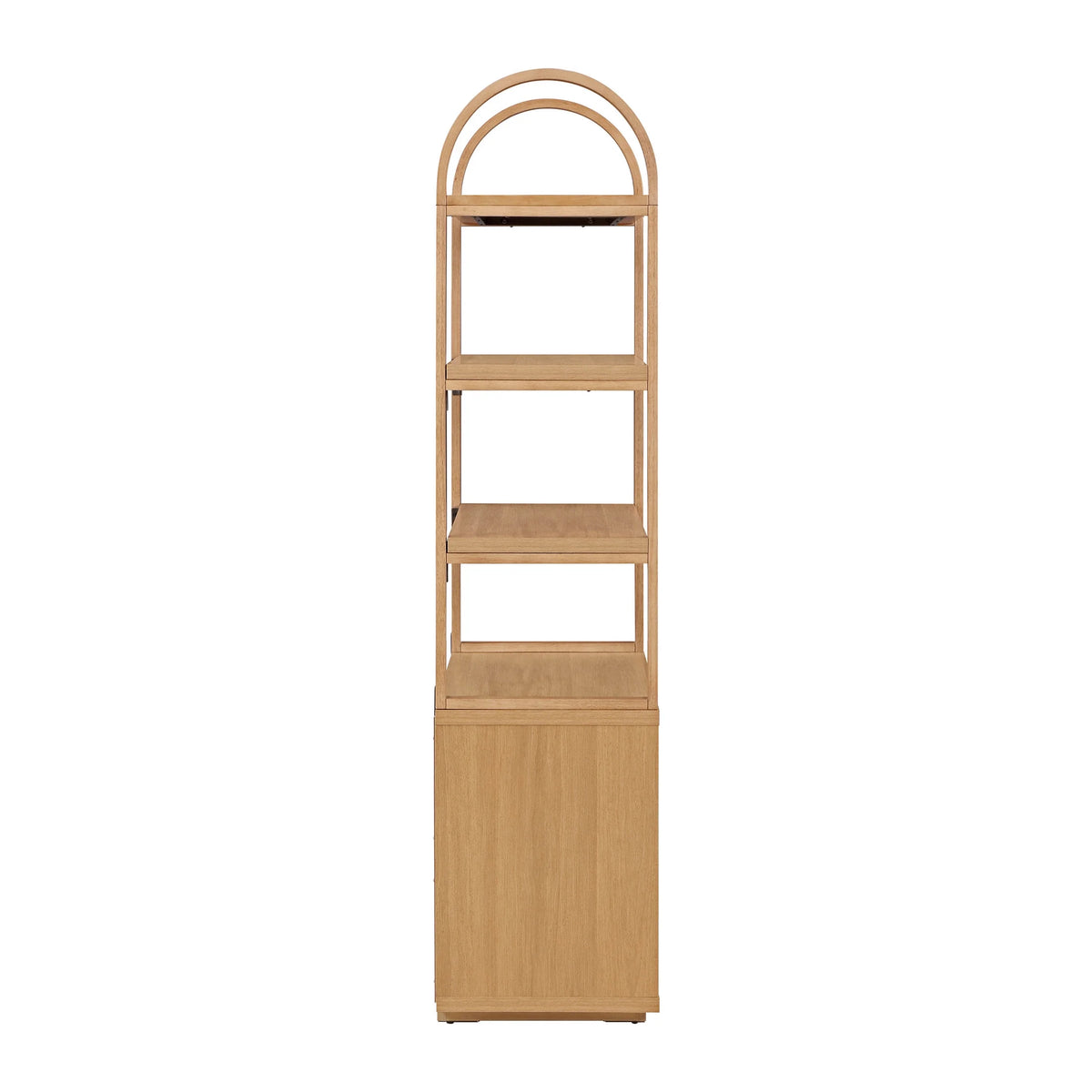 Beautiful Fluted 3-Shelf Bookcase with Storage Cabinet by Drew Barrymore, Light Honey Wood Finish