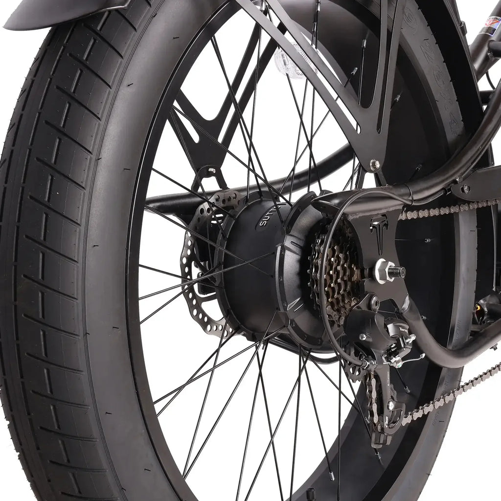 Tracer Legend GT7 Cruiser Chopper E-bike, 1000W Motor, 7 Speed, Disc Brake, for Men, Matte Black