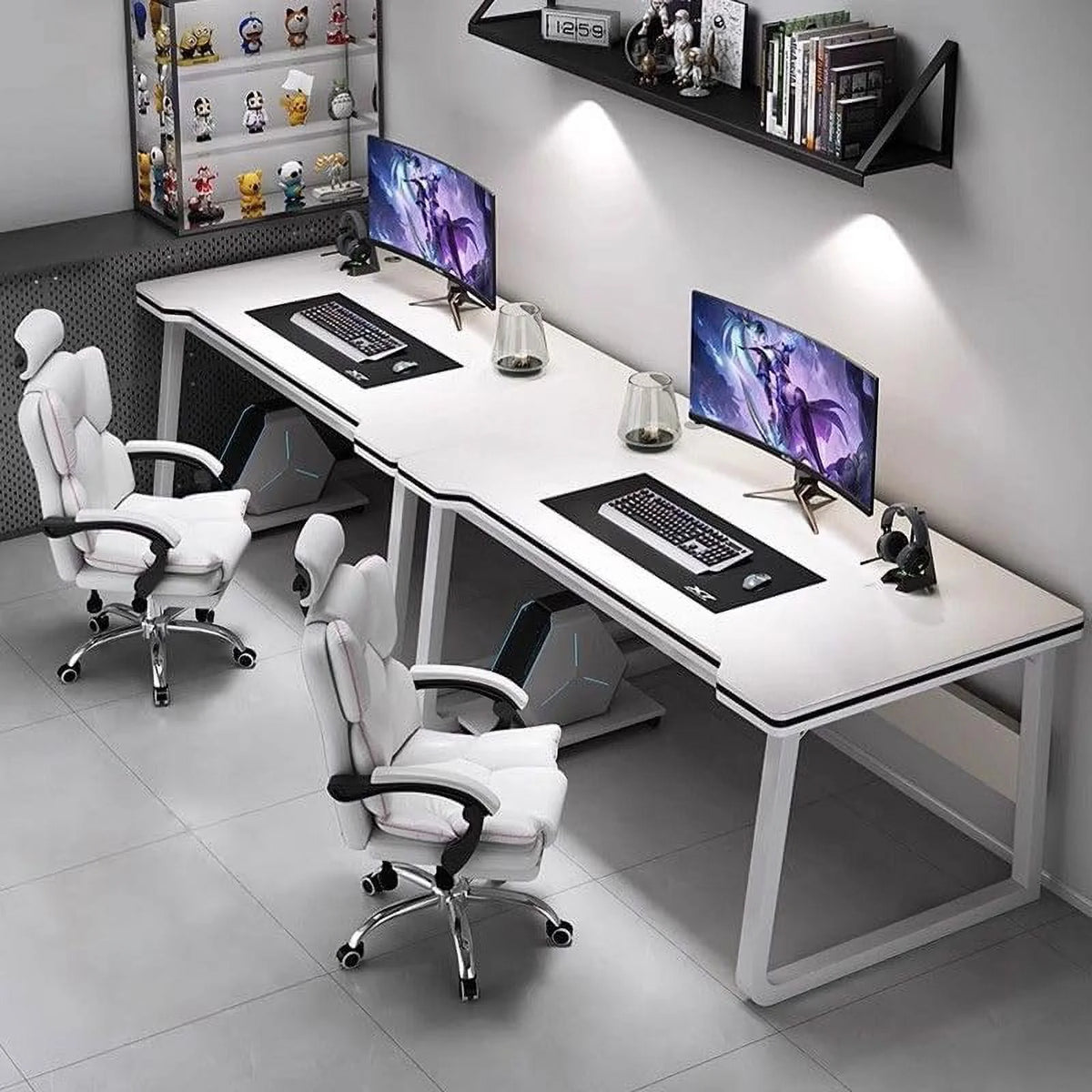 WXJHL Gaming Desk Computer Writing Table Student Art Modren Simple Style PC Wood Suitable Portable Desk for Home, Office,Bedroom��39.3''*19.6''White��