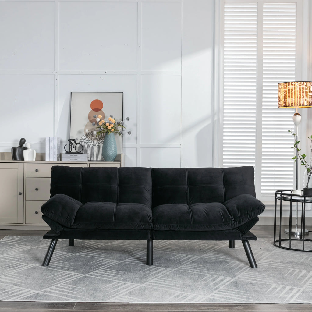PAPROOS Convertible Sofa Bed, Folding Futon Sofa Bed, Upholstered Sofa Bed Couch, Loveseat Sleeper Sofa for Small Space, Apartment, Living Room, Cream