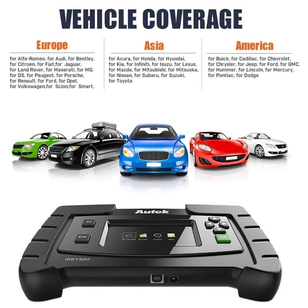 AUTEK IKEY820 Key Fob Programmer with license for 2018+ Ford Toyota H&G Chip OBD