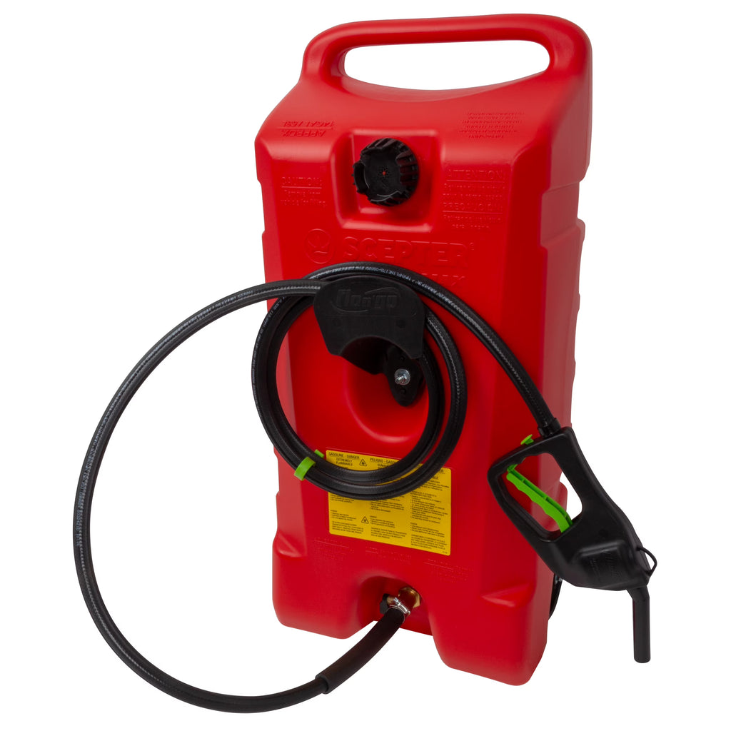 Scepter Flo N Go Duramax 14 Gallon Wheeled Gas Can Caddy with Siphon Pump
