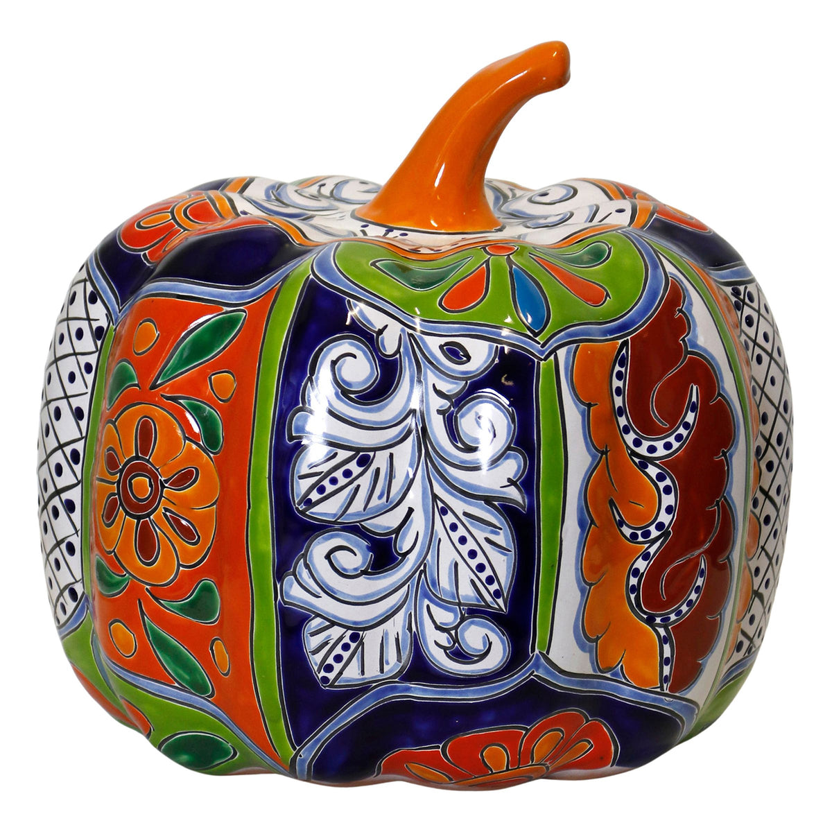 13' Talavera Style Ceramic Pumpkin