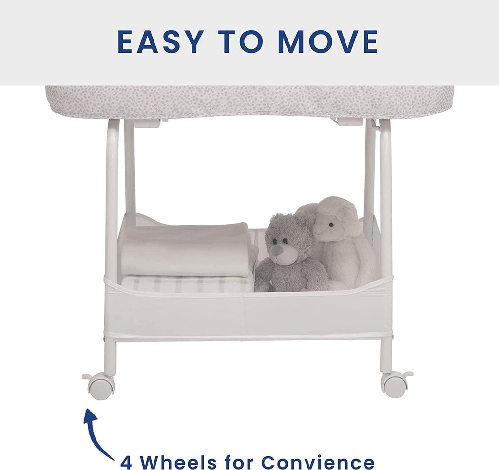 Delta Children SmartSleep Auto Glide Bassinet with Bluetooth. Alloy