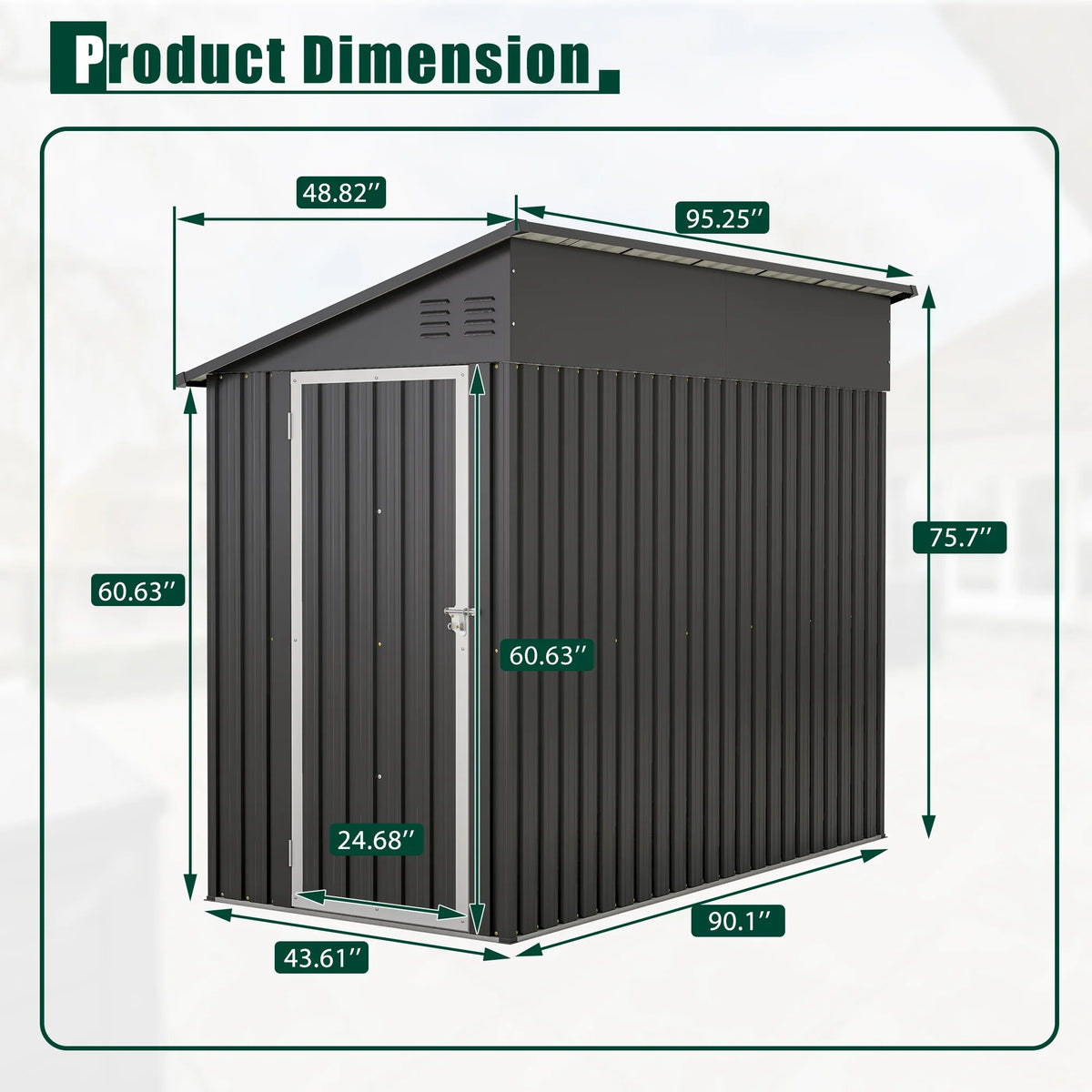 6' x 4' Outdoor Storage Shed, Metal Garden Shed with Lockable Doors, Tools Storage Shed for Backyard, Patio, White
