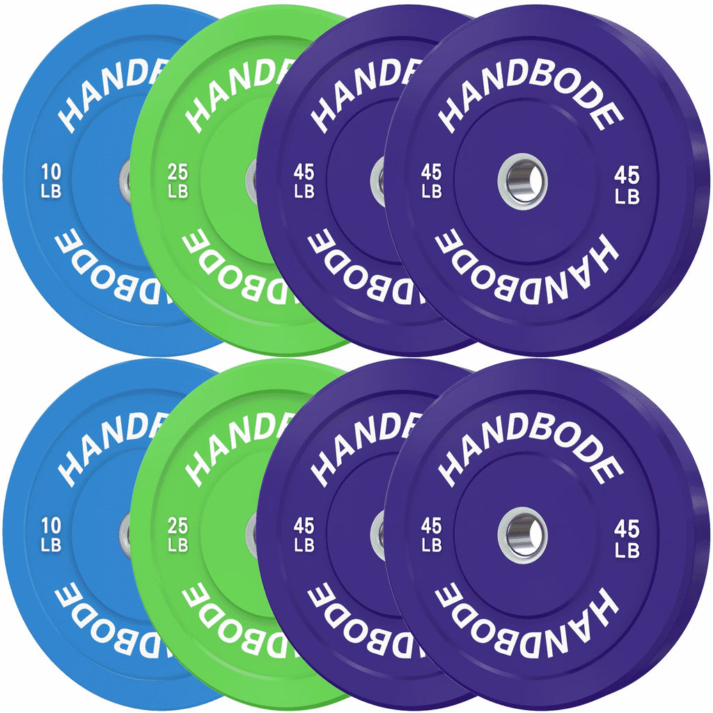 HANDBODE Bumper Plates Olympic Weight Plates, Colored Rubber plate for Weight Lifting and Strength Training 140LB