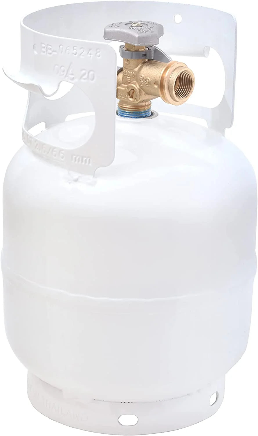 Flame King YSN5LB-GAUGE 5lb Steel Propane Tank Cylinder with Gauge and OPD Valves for Grills and BBQs, Camping, Fishing, & Outdoor Activities, White