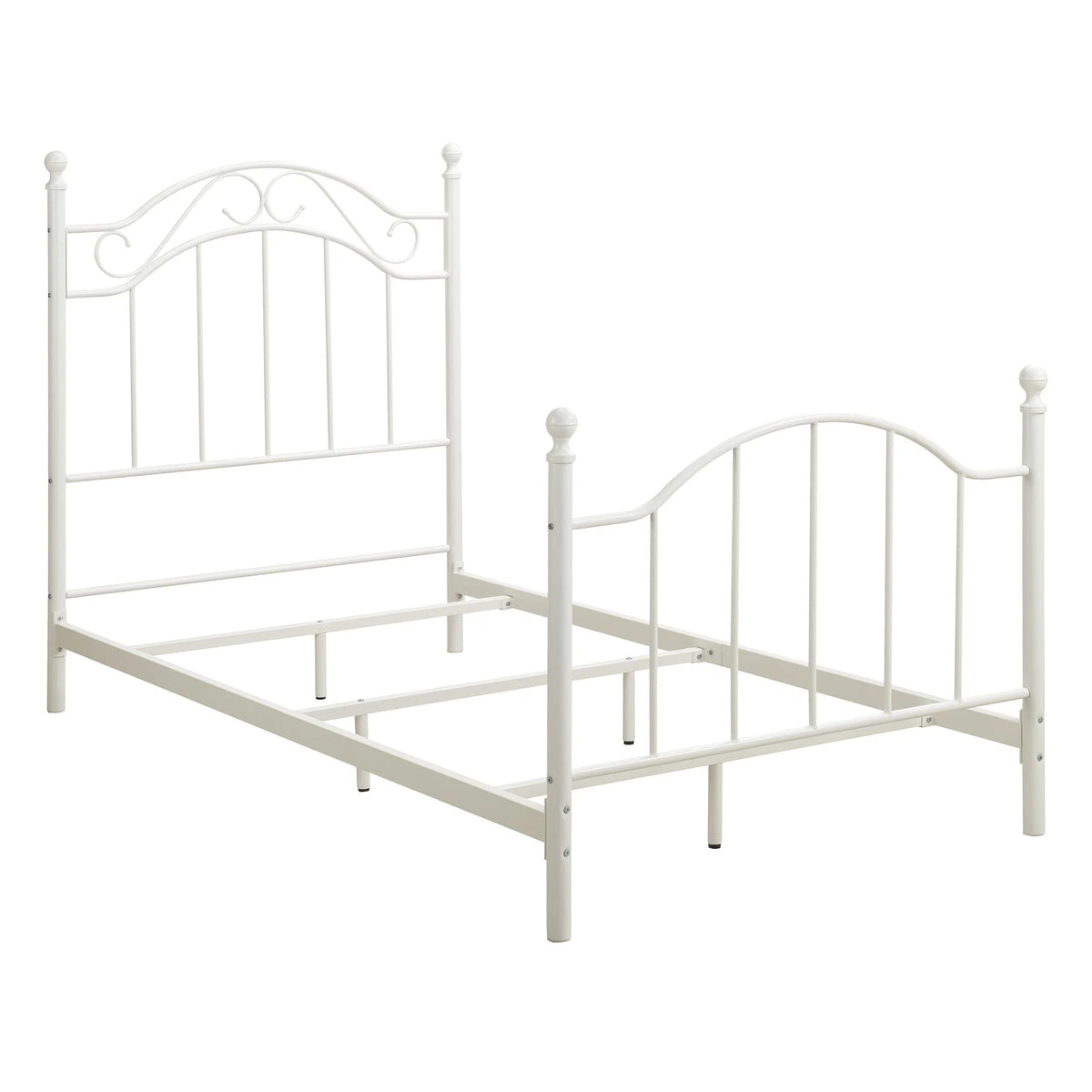 Mainstays Traditional Metal Bed Frame with Headboard and Footboard, Twin, White