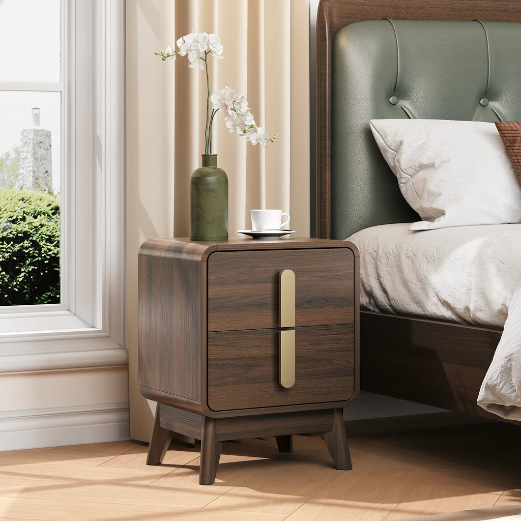 JOINICE Nightstands for Bedroom with Charging Station, Mid Century Modern End Tables Set of 2 for Living Room, Dining Room