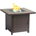 Propane Fire Pit Table Gas Fire Pit Table BALI OUTDOORS 32���� Square Fire Pit Brown
