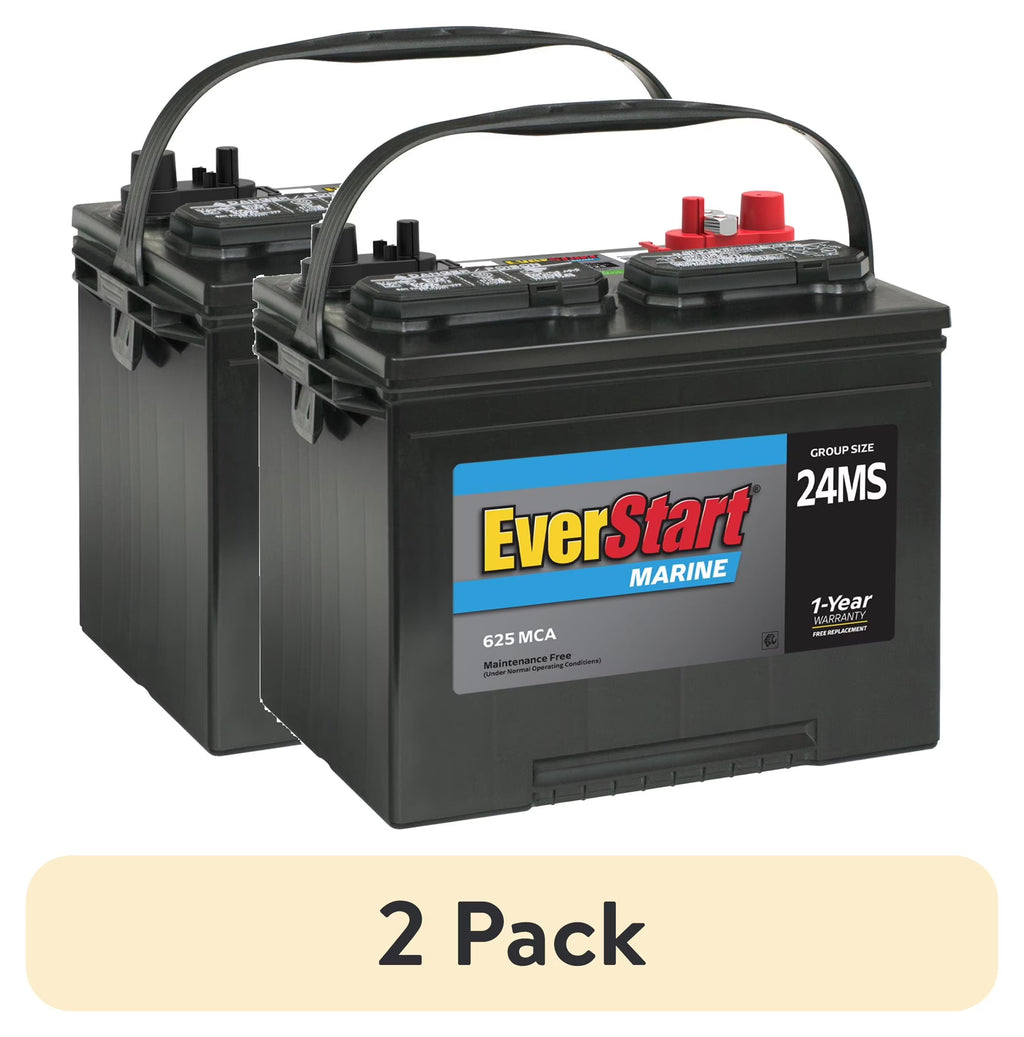 EverStart Lead Acid Marine Starting Battery, Group Size 24MS 12 Volt, 625 MCA*
