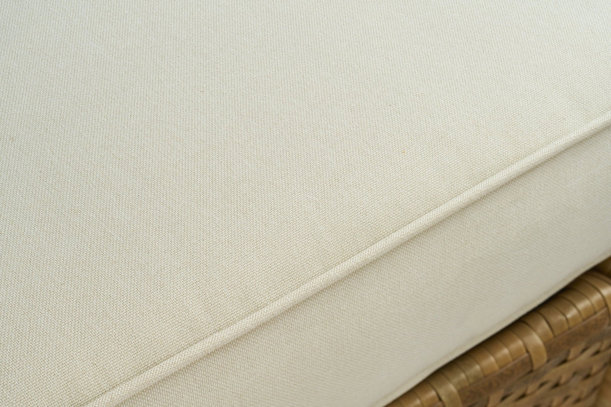 Better Homes & Gardens Davenport Sofa Lounger with Two Acacia Wood Table with Cushions - White