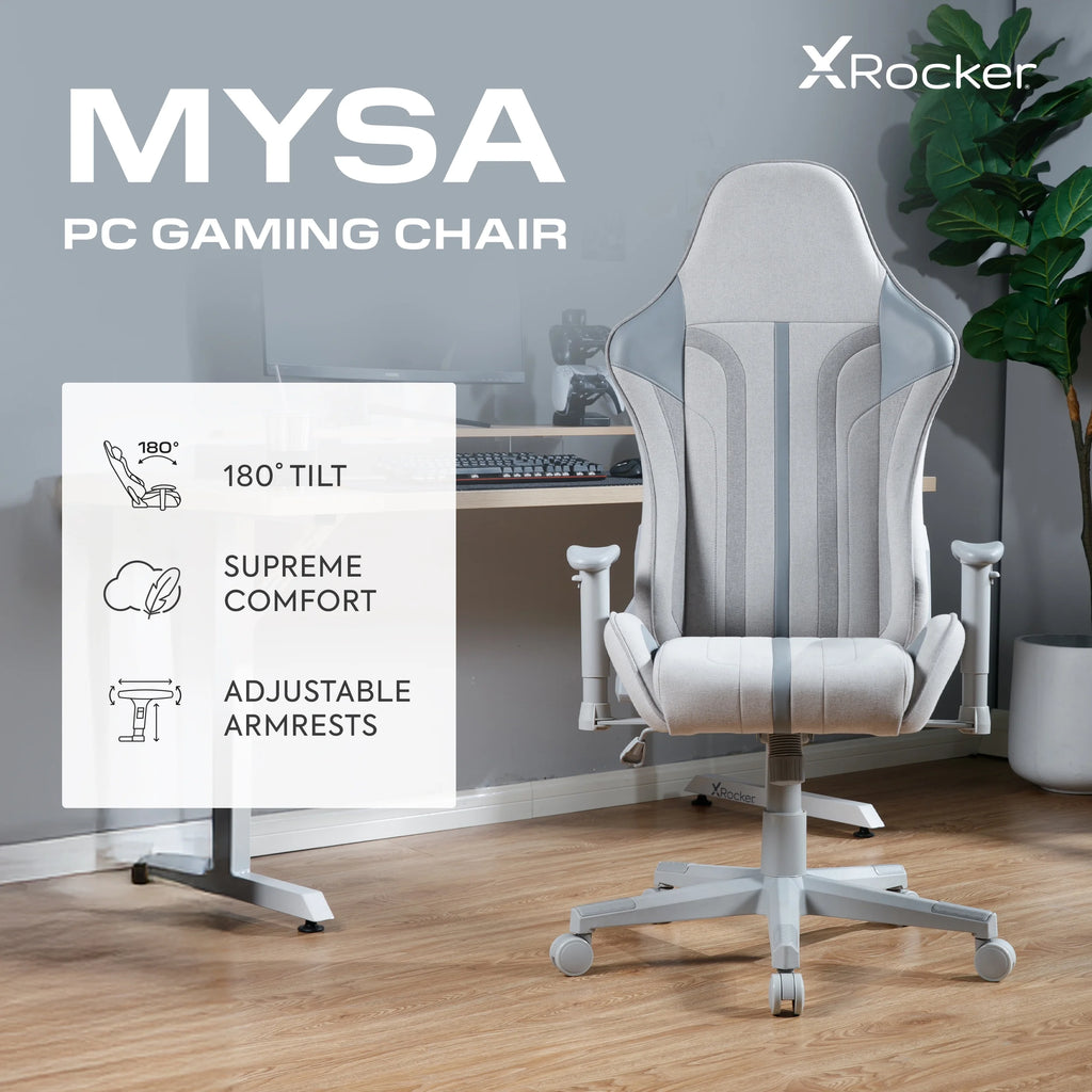 X Rocker Mysa PC Gaming Chair with Lumbar Support, Pink
