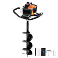 KFFKFF Gas Earth Auger, 52CC 1450W, includes 8�� Drill Bit & Extension Rod, Ideal for Garden, Farmland Fence Installation, Orange & Black