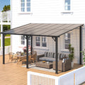 AECOJOY 10' x 14' Hardtop Gazebo Outdoor Aluminum Pergola for Garden, Patio, Backyard-Gray