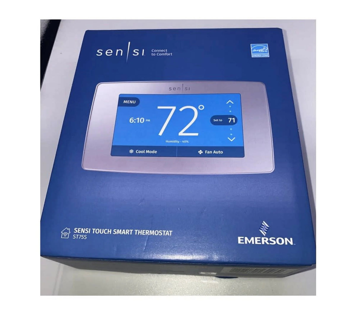 Emerson Sensi Touch Smart Programmable Wi-Fi Thermostat, C-Wire Required-Black