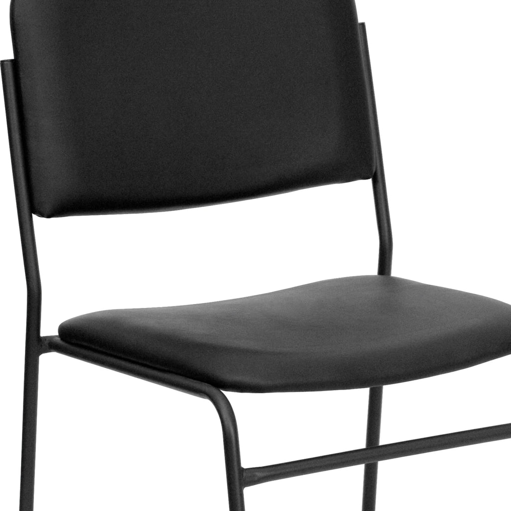 Flash Furniture Hercules Series Adult High-Density Vinyl Sled Base Stack Chairs, Set of 5, Black