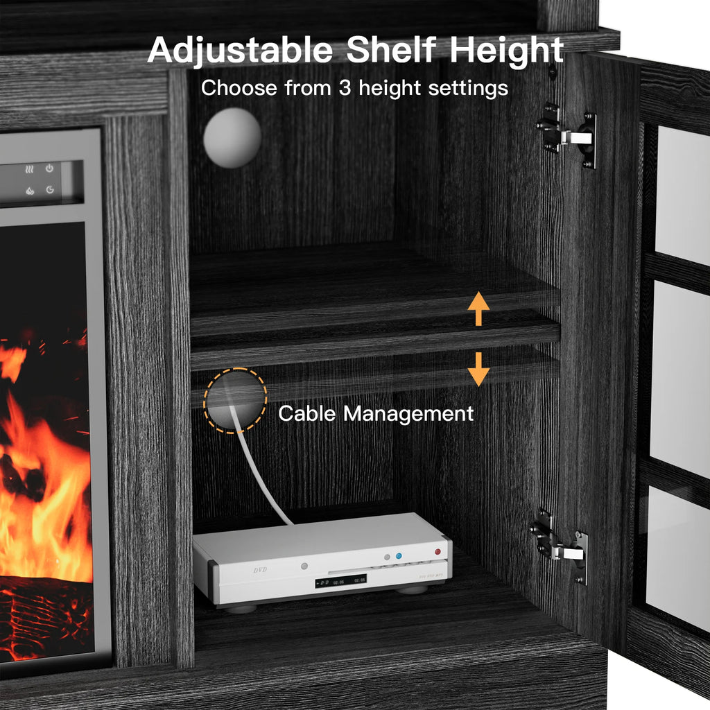 Electric Fireplace TV Stand for 75�� TVs Fireplace Entertainment Center TV Console Table with 23�� Fireplace, Holds up to 200 lbs