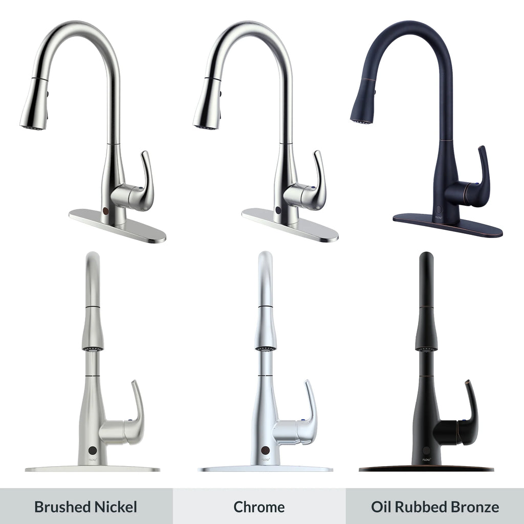 Bio Bidet FLOW Motion Touchless Kitchen Faucet in Brushed Nickel Finish
