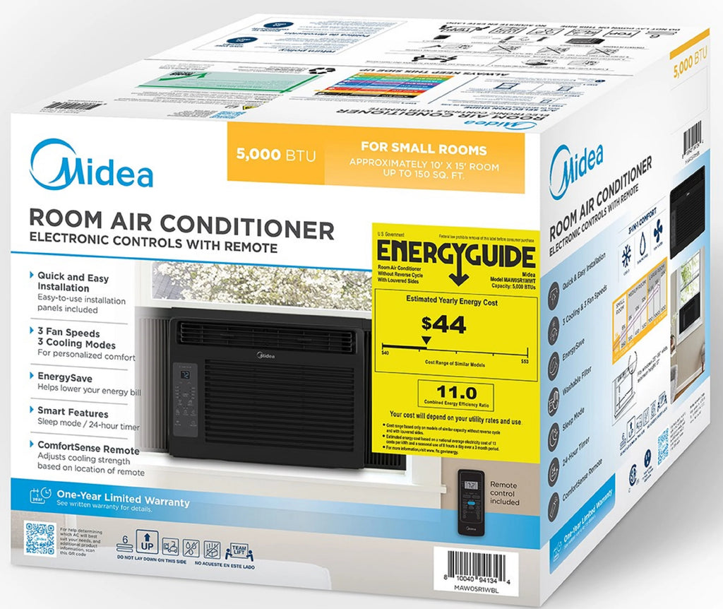 Midea 5,000 BTU Window Air Conditioner, 150 Sq. Ft., White, New