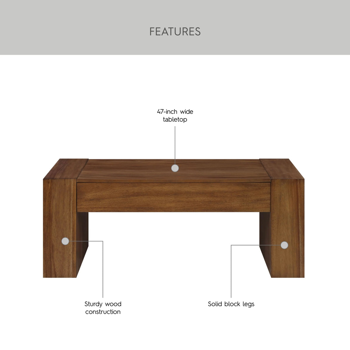 Better Homes & Gardens Ezra Oversized Coffee Table, Walnut