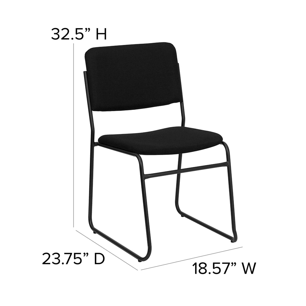 Flash Furniture Hercules Series Adult High-Density Vinyl Sled Base Stack Chairs, Set of 5, Black