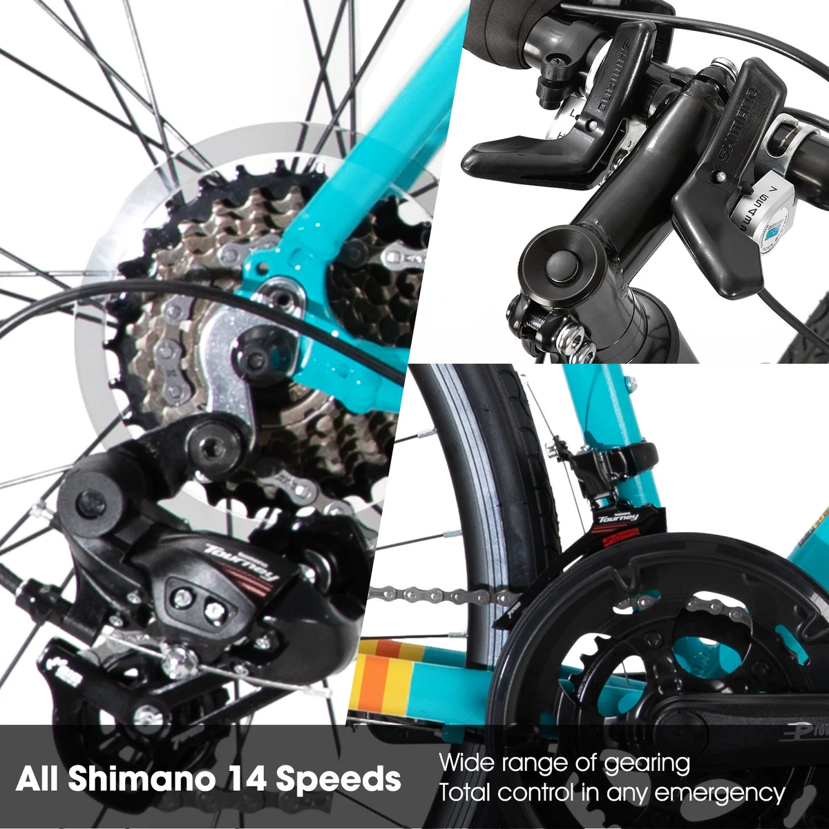 Hiland Aluminum Road Bike,Shimano 14 Speeds, 53/57cm Frame, Racing Bike for Men Mens Racing Bike