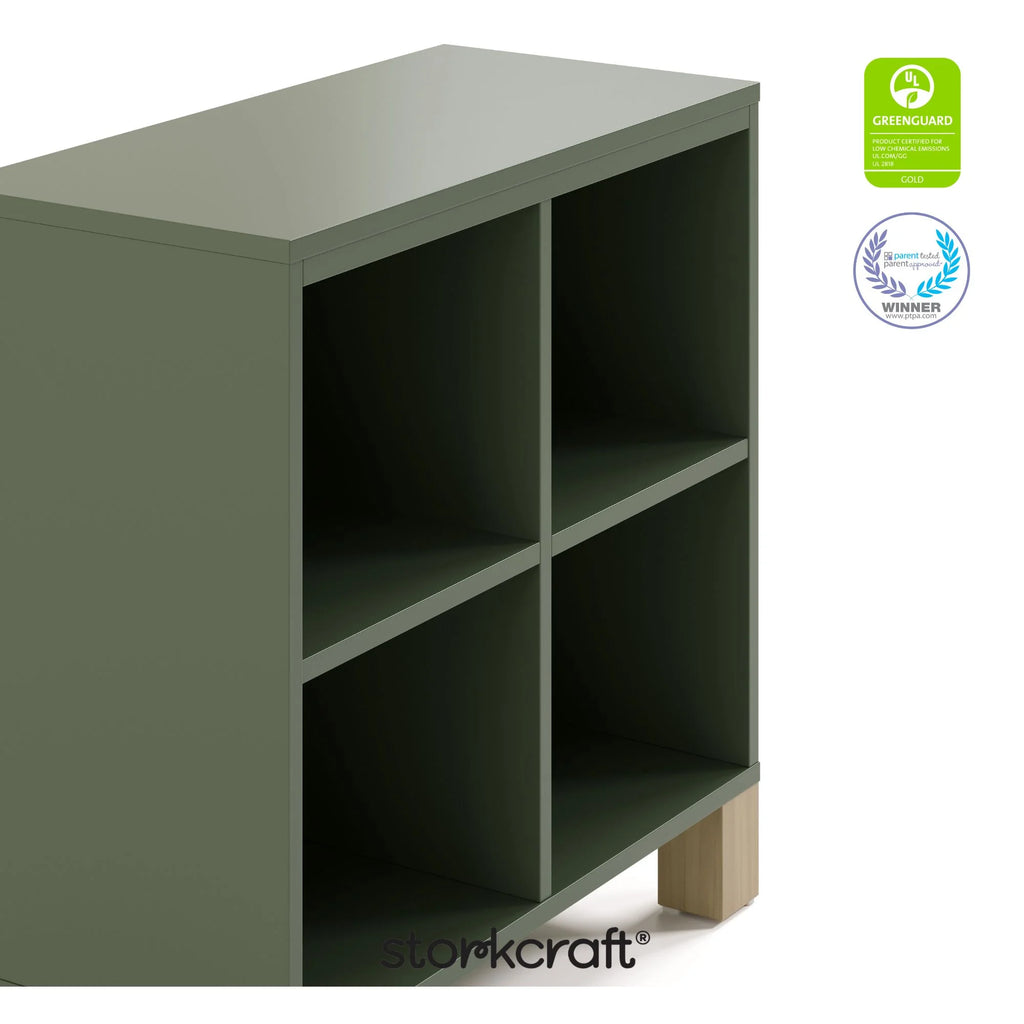Storkcraft California Cube Organizer Children's Bookcase, Blush with Driftwood