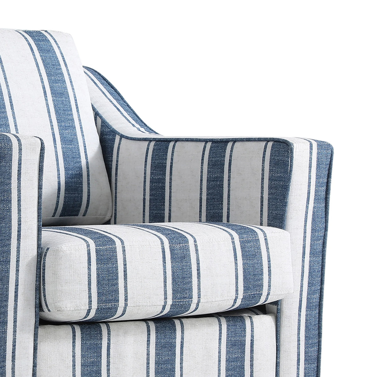 Swivel Accent Chair for Living Room, Modern Upholstered Barrel Arm Chair with Plump Back Pillow, Comfy Club Sofa Reading Chair for Adults (Chenille Navy, Set of 1)