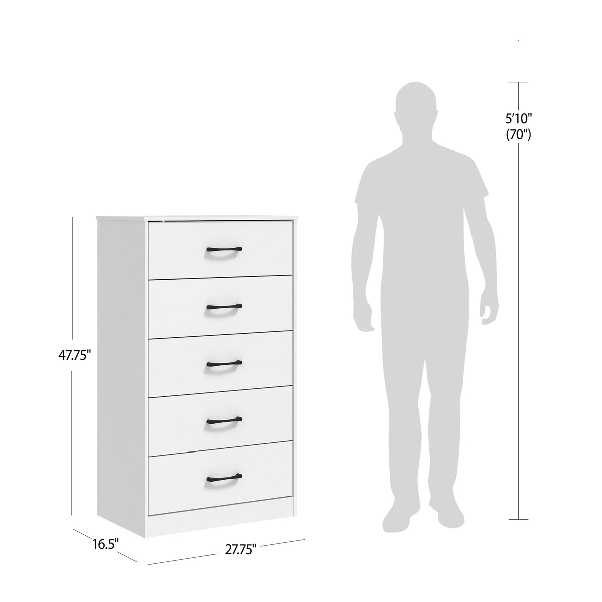 Mainstays Ardent 5 Drawer Dresser, Black