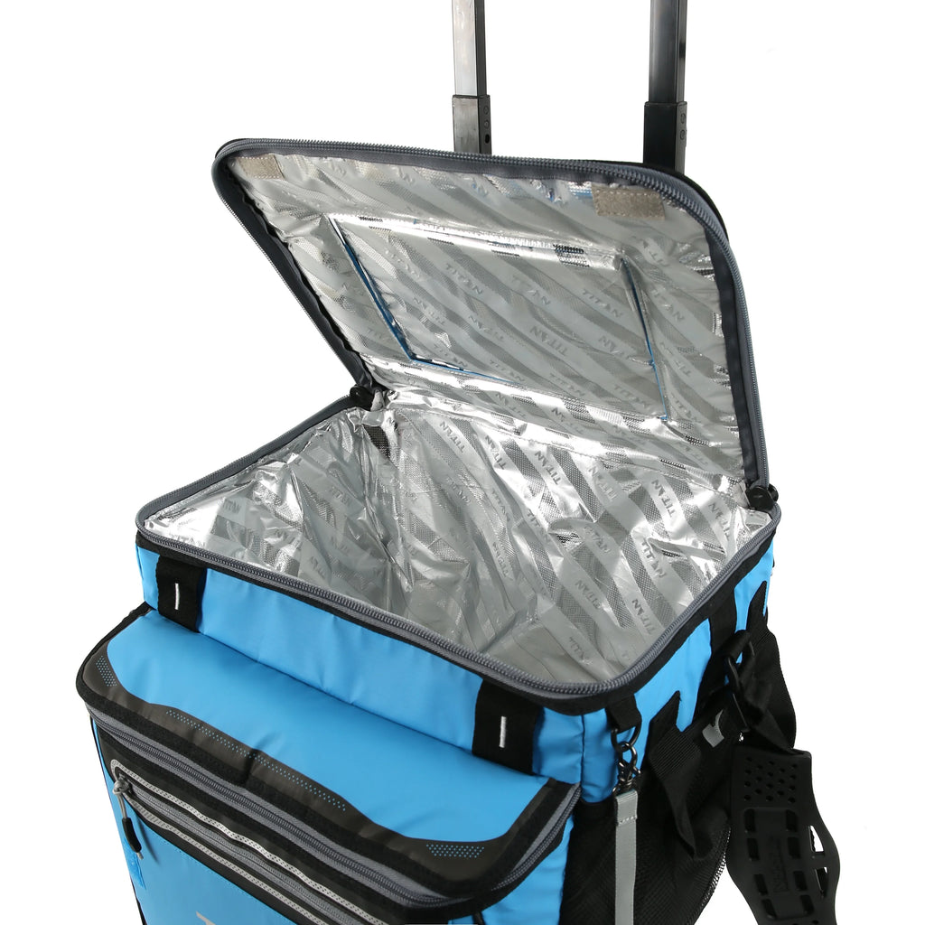Arctic Zone? Titan Deep Freeze? 60(50+10) Can/40 Quart Wheeled Cooler - Process Blue