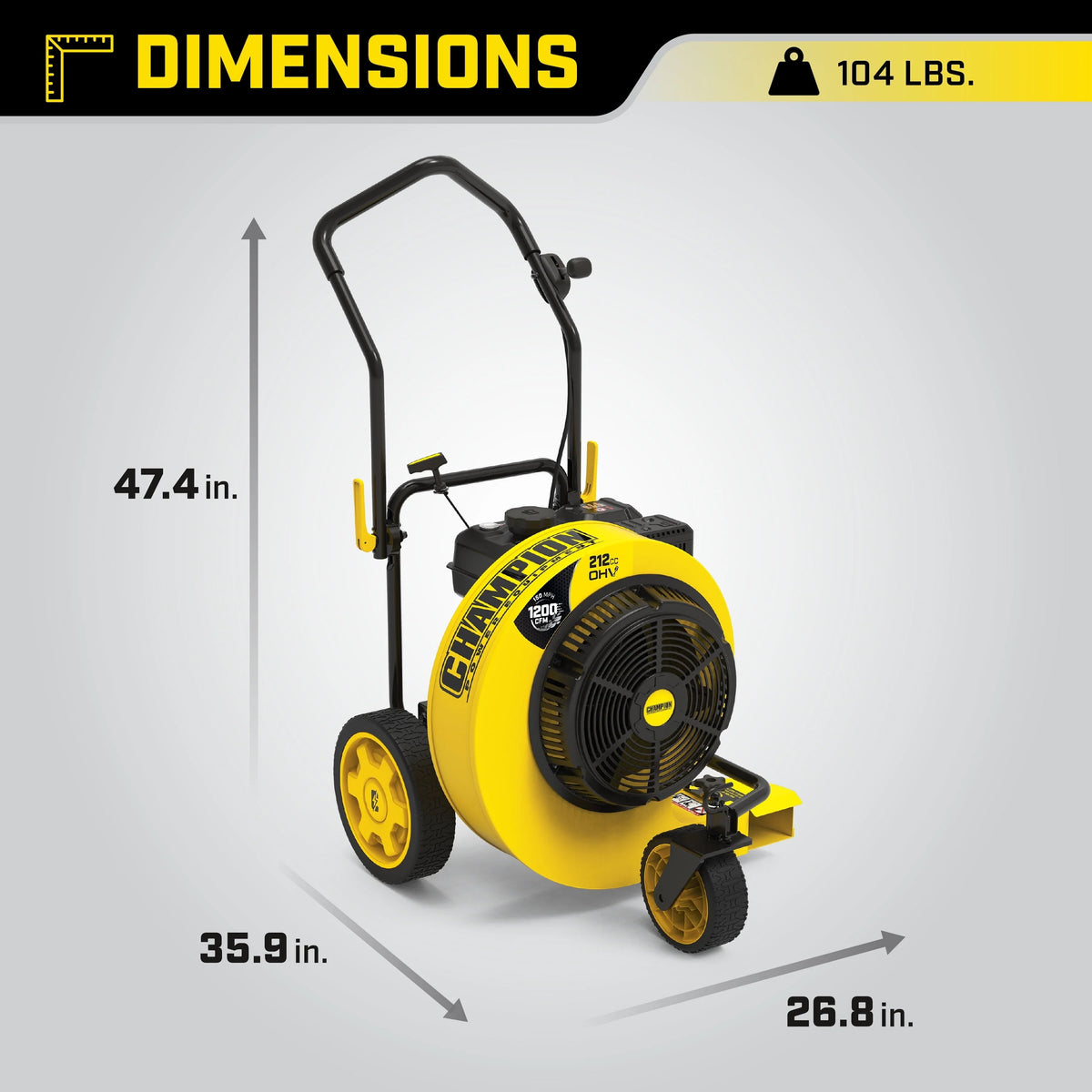 Champion Power Equipment 212cc 1200 CFM Walk Behind Leaf Blower
