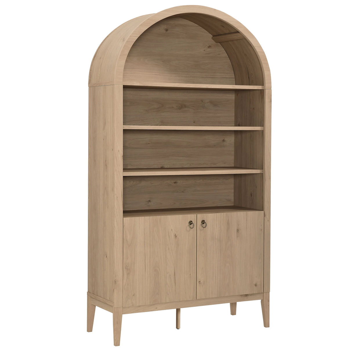 Modway Nolan 74" Tall Arched Storage Display Cabinet Bookshelf in Black